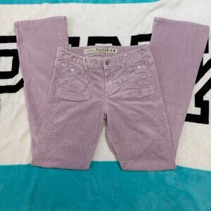 Mudd Jeans Vintage Y2K Low Rise Corduroy Flare Pants Lavender Trousers Size S